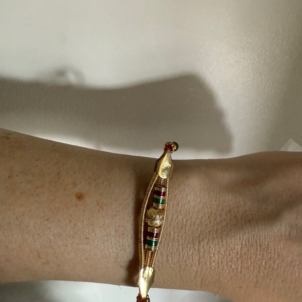 New Red and Gold Beaded Bracelet for karma one size
